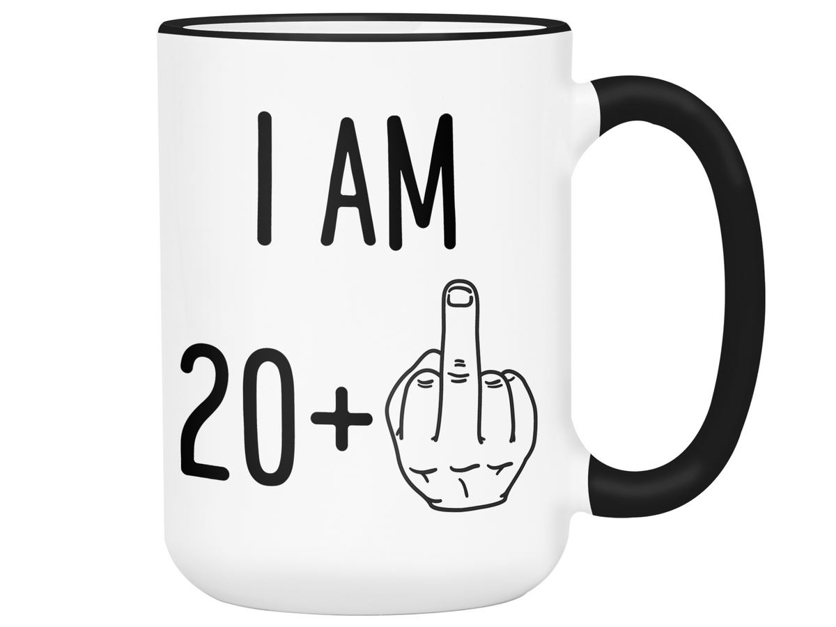 21st Birthday Gifts - I Am 20 + Middle Finger Funny Coffee Mug - Gag Gift Idea