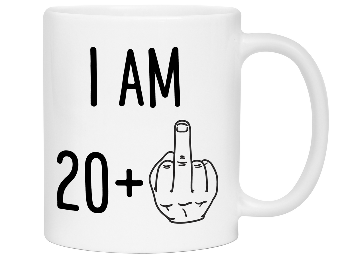 21st Birthday Gifts - I Am 20 + Middle Finger Funny Coffee Mug - Gag Gift Idea