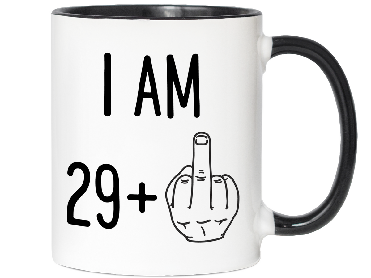 30th Birthday Gifts - I Am 29 + Middle Finger Funny Coffee Mug - Gag Gift Idea