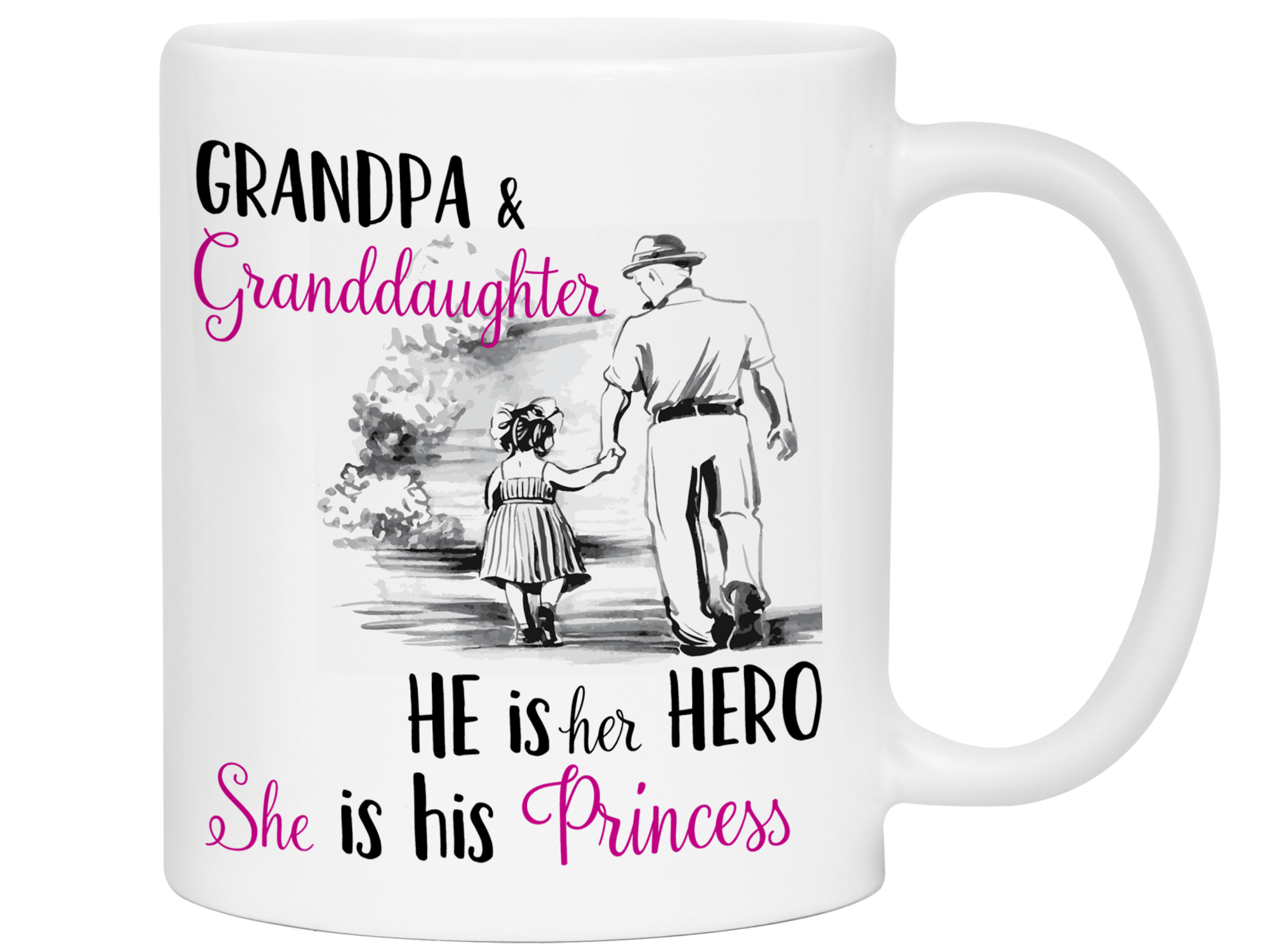 Grandpa and Granddaughter Coffee Mug Tea Cup Gift Idea for Grandfathers