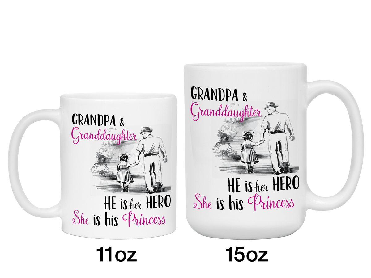 Grandpa and Granddaughter Coffee Mug Tea Cup Gift Idea for Grandfathers