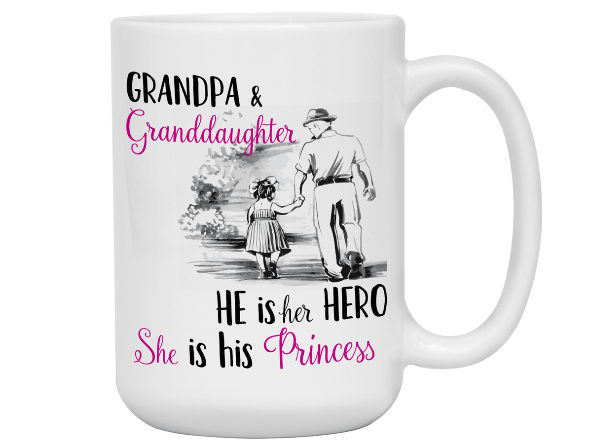 Grandpa and Granddaughter Coffee Mug Tea Cup Gift Idea for Grandfathers