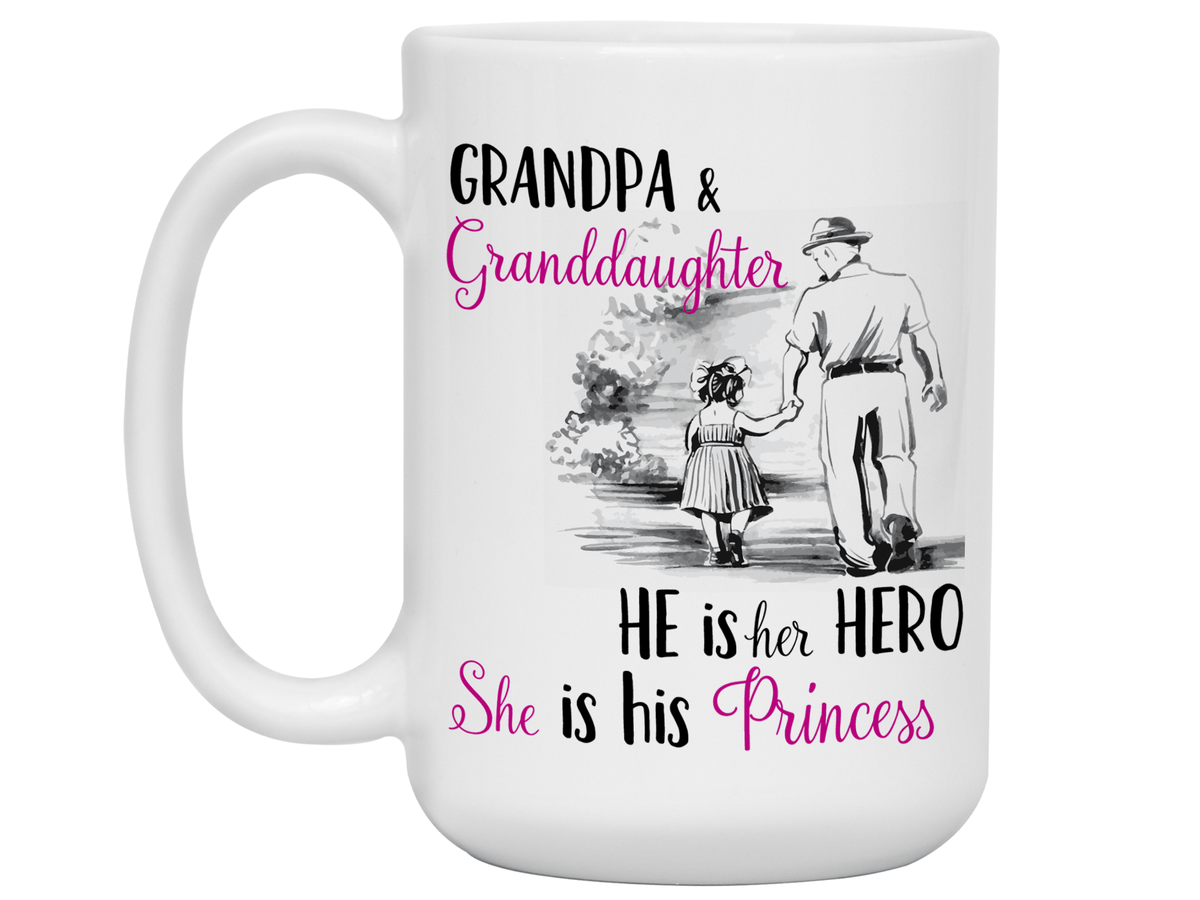 Grandpa and Granddaughter Coffee Mug Tea Cup Gift Idea for Grandfathers
