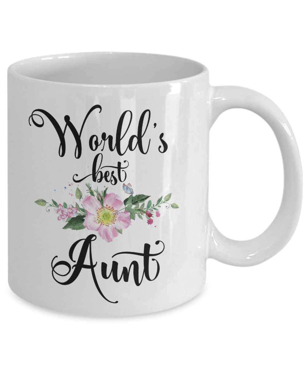 World's Best Aunt Coffee Mug Tea Cup | Gift Idea for Aunties