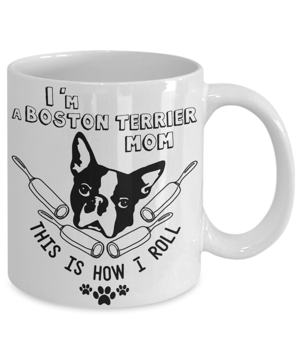 boston terrier mom coffee mug