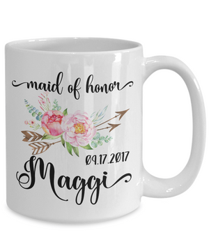 Maid of Honor Custom Coffee Mug | Personalized/Personalizable Gifts for Maid of Honor 15oz