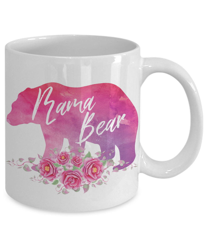 Vintage Mama Bear Retro Mother Logo Front & Back Coffee Mug