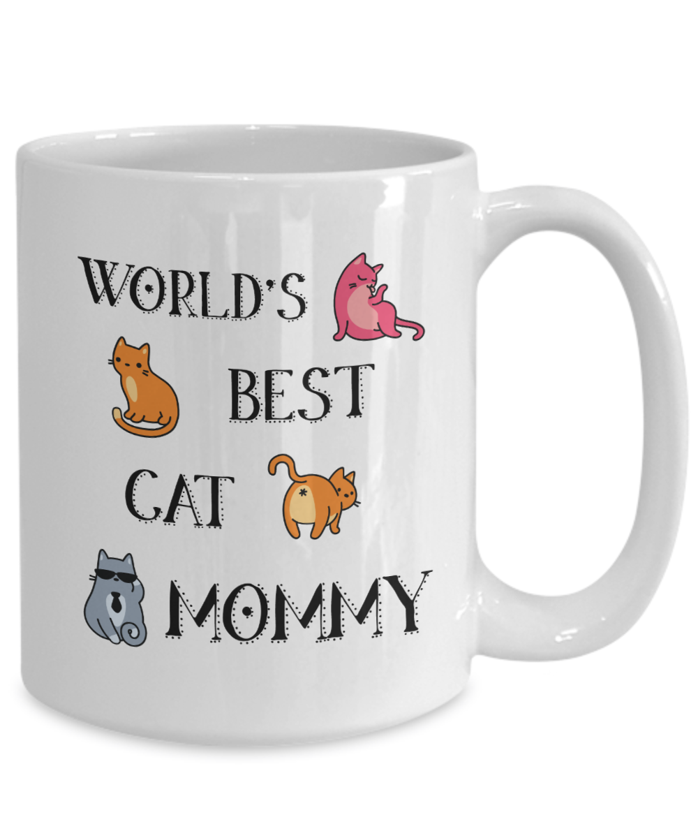 World's Best Cat Mommy Funny Coffee Mug Tea Cup | Crazy Cat Lady Gifts