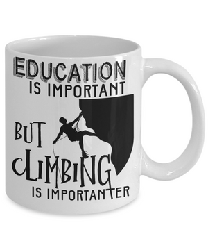 climbing funny coffee mug