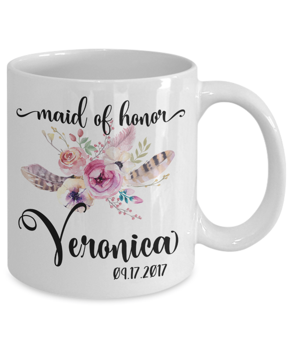 Maid of Honor Custom Coffee Mug | Personalized/Personalizable Gifts for Maid of Honor 11oz
