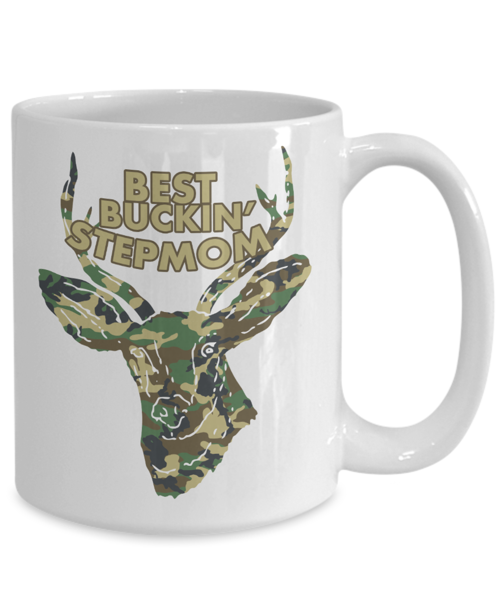 Best Buckin' Stepmom Funny Coffee Mug Tea Cup Deer Hunter Gifts