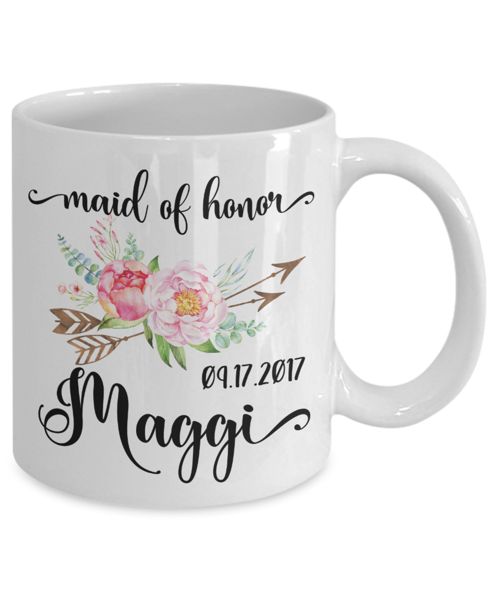 Maid of Honor Custom Coffee Mug | Personalized/Personalizable Gifts for Maid of Honor