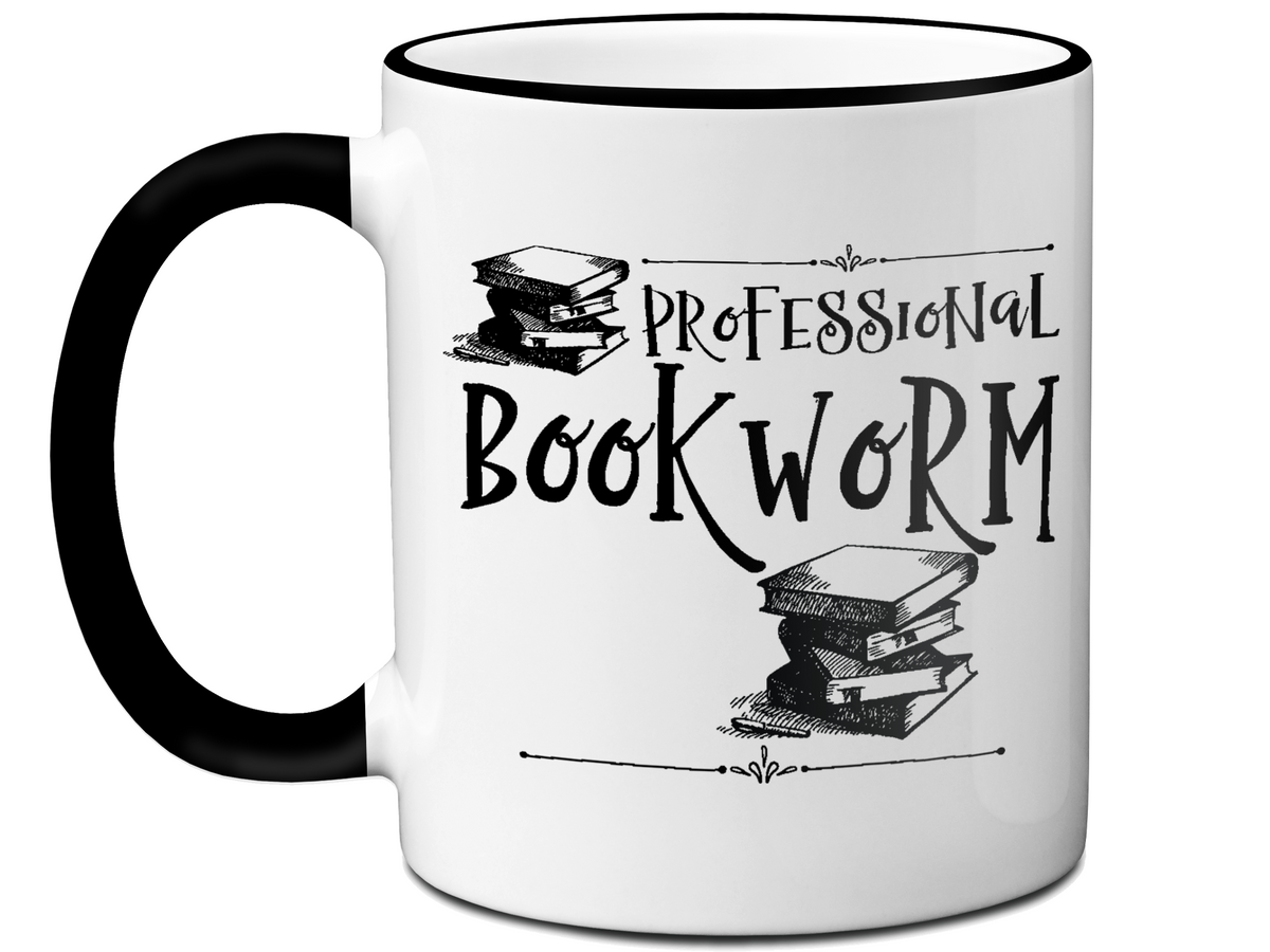 Professional Bookworm Funny Coffee Mug | Tea Cup | Librarian/Writer/Reader Gift Idea