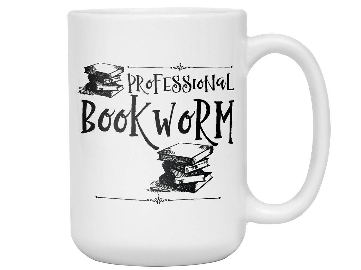Professional Bookworm Funny Coffee Mug | Tea Cup | Librarian/Writer/Reader Gift Idea