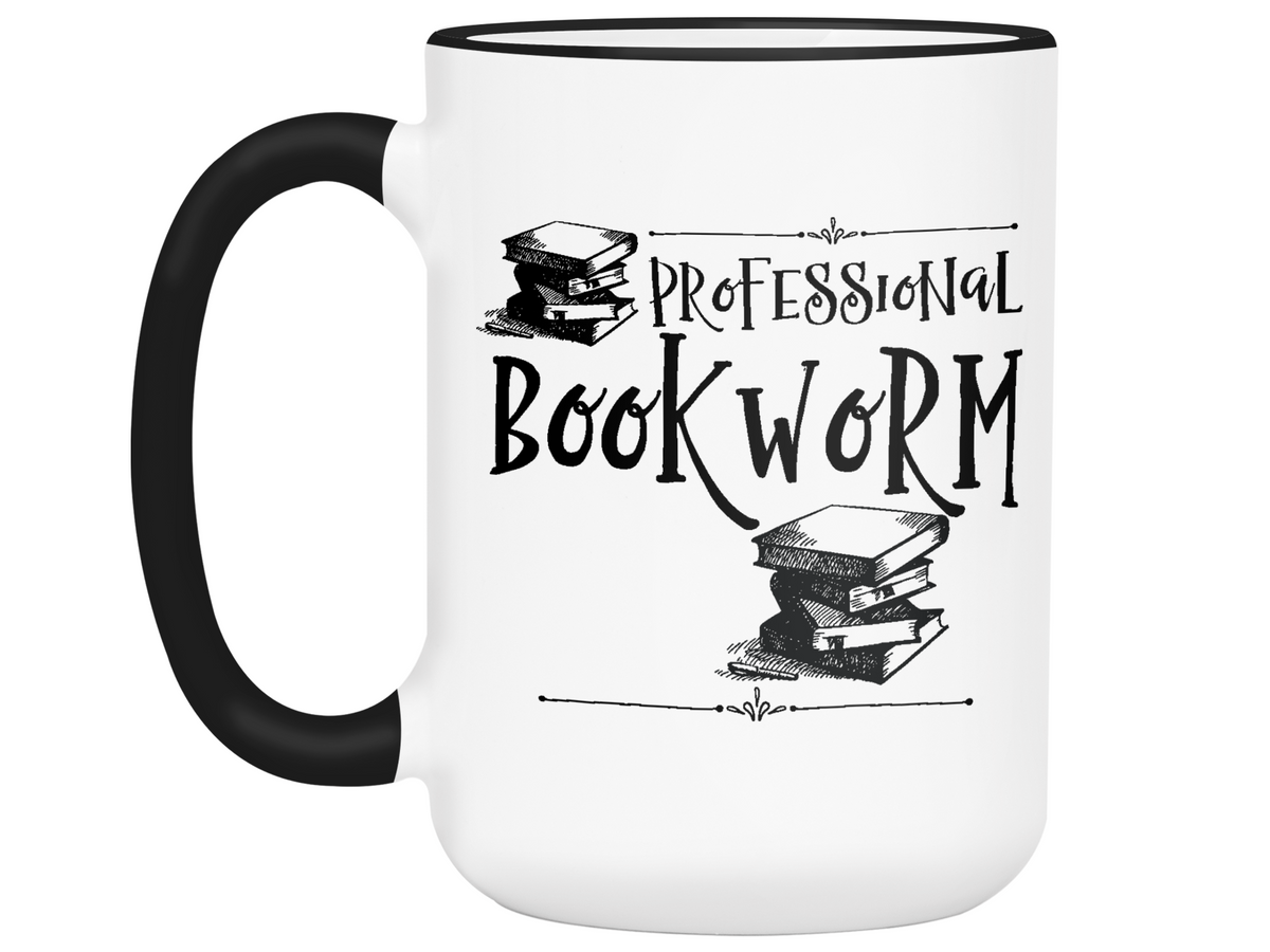 Professional Bookworm Funny Coffee Mug | Tea Cup | Librarian/Writer/Reader Gift Idea