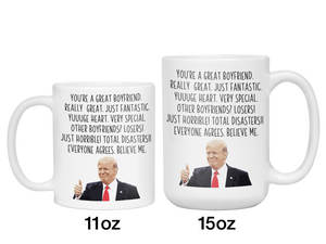 Funny Boyfriend Gifts - Trump Great Fantastic Boyfriend Coffee Mug