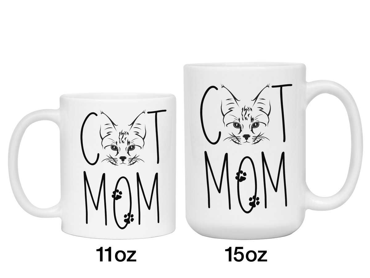 Cat Mom Gifts - Cat Mom Coffee Mug - Mother's Day Gift Idea for Cat Mom