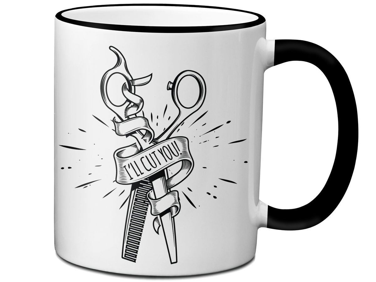 Funny Gifts for Hair Stylists, Barbers, Beauticians - I'll Cut You Funny Coffee Mug #2