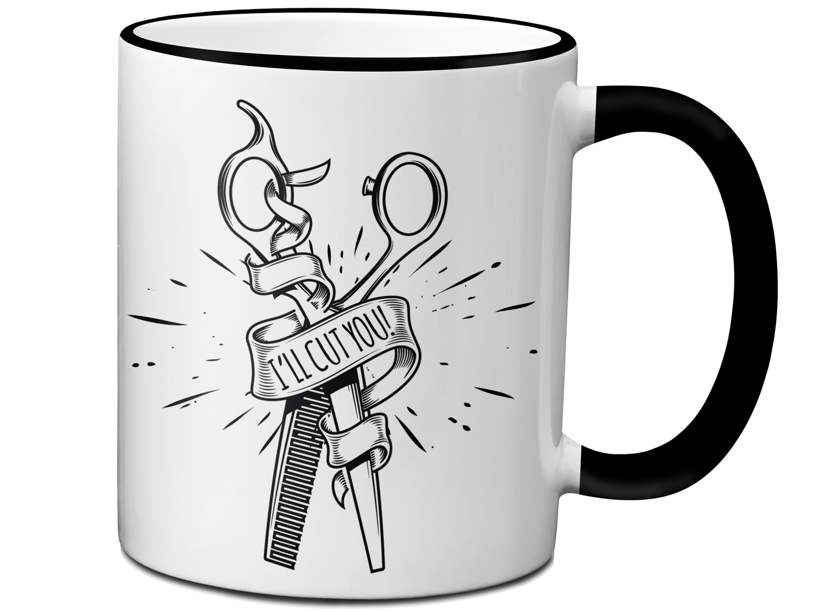 Funny Gifts for Hair Stylists, Barbers, Beauticians - I'll Cut You Funny Coffee Mug #2
