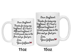 Funny Gifts for Boyfriends - Thanks for Being My Boyfriend Gag Coffee Mug