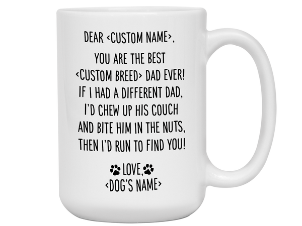 Coffee Mugs Dear Daddy Mug From Dog Personalized Funny Dog Dad
