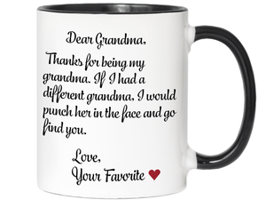 Funny Gifts for Grandmas - Thanks for Being My Grandma Gag Coffee Mug