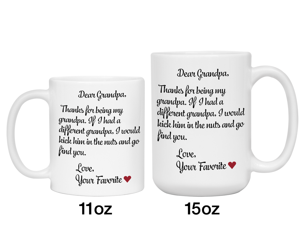 Funny Gifts for Grandpas - Thanks for Being My Grandpa Gag Coffee Mug