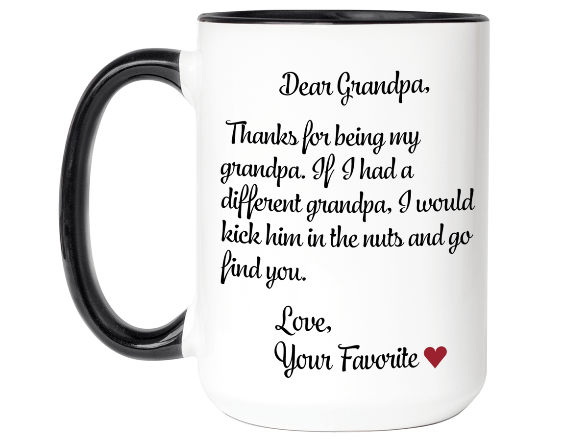 Funny Gifts for Grandpas - Thanks for Being My Grandpa Gag Coffee Mug