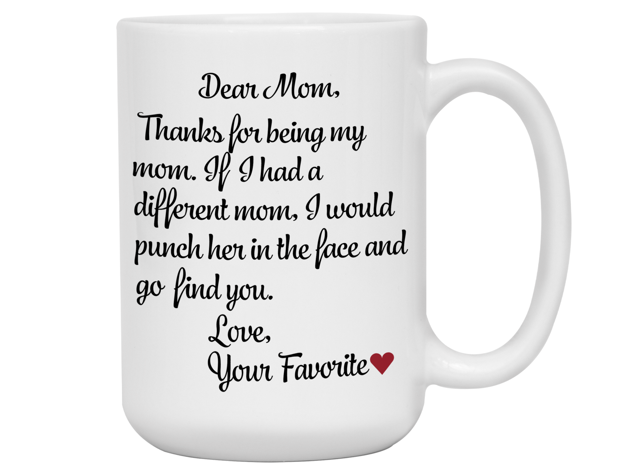 Thanks For Being My Mom Funny Coffee Mug - Best Christmas Gifts for Mom,  Women - Unique Gag Xmas Present for Her from Daughter or Son - Top Birthday Gift  Idea for