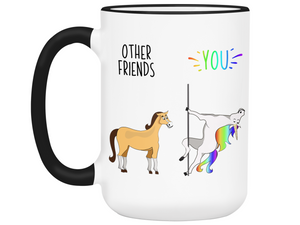 Friend Gifts - Other Friends You Funny Unicorn vs Horse Coffee Mug