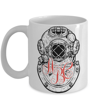 Diver Personalized Monogrammed Coffee Mug | Tea Cup | Gift Idea for Divers