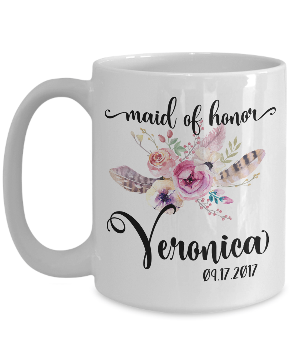 Maid of Honor Custom Coffee Mug | Personalized/Personalizable Gifts for Maid of Honor 15oz