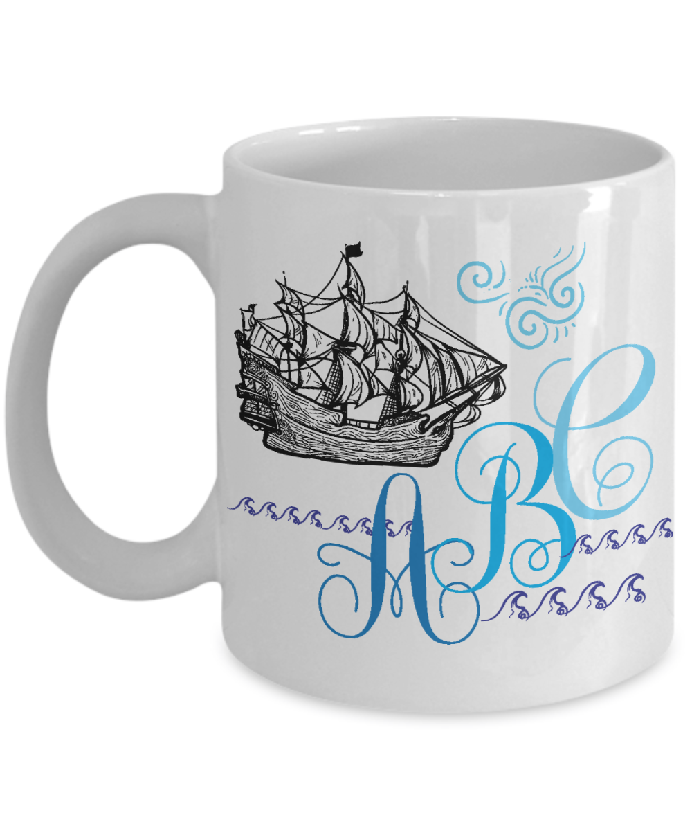 Personalized Monogrammed Captain/Sailor Coffee Mug