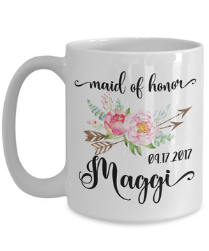 Maid of Honor Custom Coffee Mug | Personalized/Personalizable Gifts 15oz