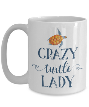 Crazy Turtle Lady Coffee Mug white