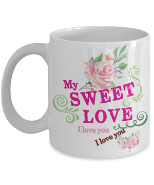 Love You Coffee Mug Tea Cup Valentine's Day Gift Idea