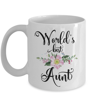 World's Best Aunt Coffee Mug Tea Cup | Gift Idea for Aunties