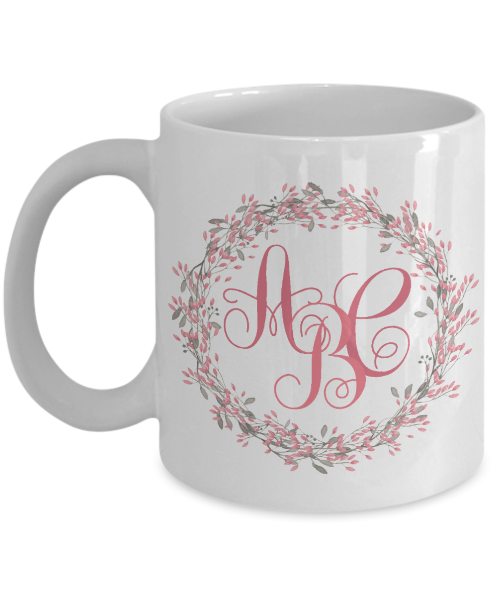 Monogrammed Wreath Coffee Mug