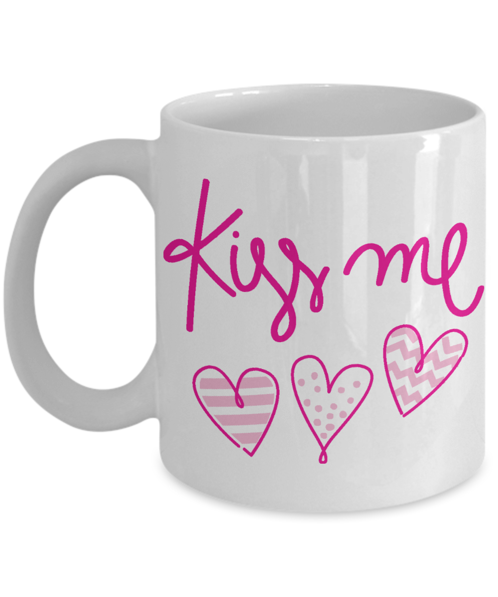 kiss me coffee mug