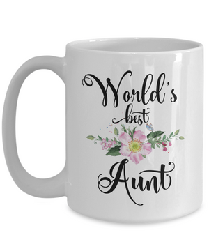 World's Best Aunt Coffee Mug Tea Cup | Gift Idea for Aunties