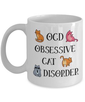 OCD - Obsessive Cat Disorder Funny Cats Coffee Mug | Crazy Cat Lady Gifts