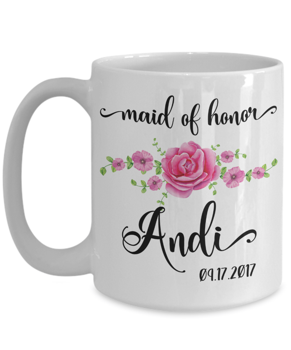 Maid of Honor Custom Coffee Mug | Personalized/Personalizable Gifts for Maid of Honor 15oz