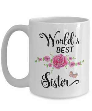 World's Best Sister Coffee Mug Tea Cup | Sister Gift Idea