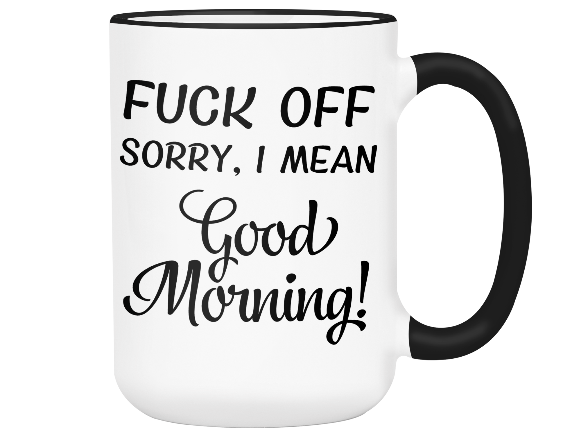 Fck Off, I Mean Good Morning Glass Can Fck off Coffee Mug Funny Beer Can  Sarcastic Cup Iced Coffee Cup glass Soda Can Lid & Straw 