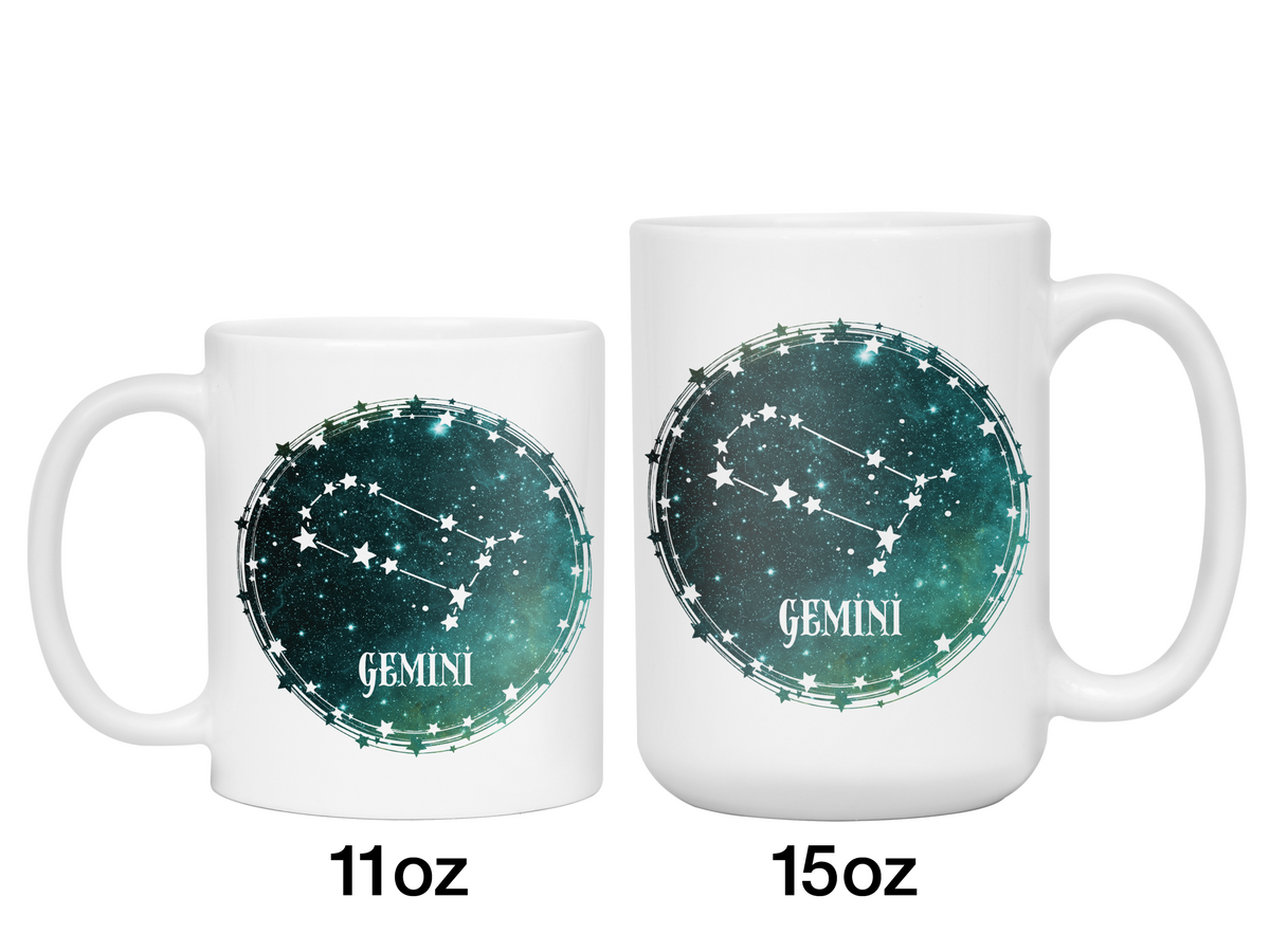 Gemini Zodiac Sign Coffee Mug | Horoscope, Astrology, Constellation | Unique Gift Idea | Two Sided