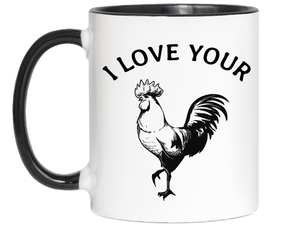 Funny Gifts for Husbands or Boyfriends - I Love Your Cock Rooster Gag Coffee Mug