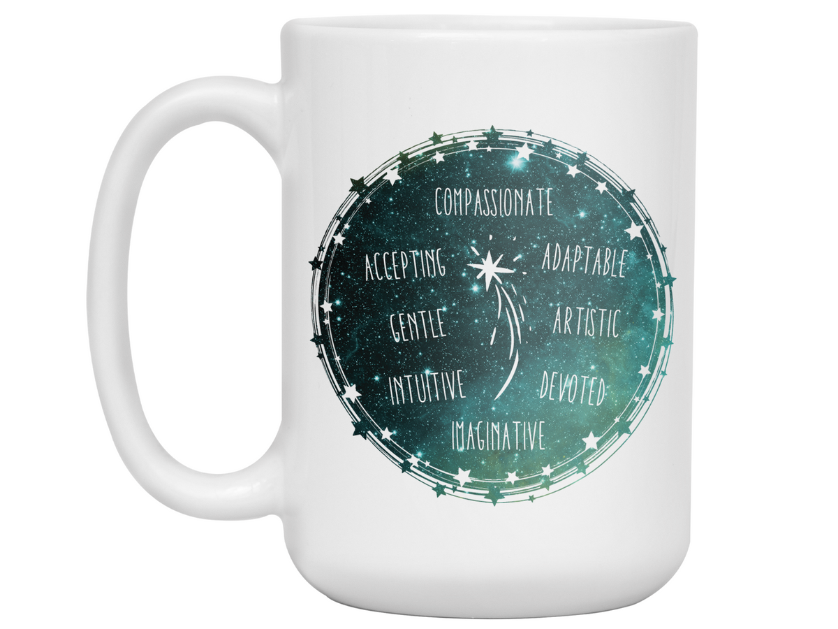 Pisces Zodiac Sign Coffee Mug | Horoscope, Astrology, Constellation | Unique Gift Idea | Two Sided