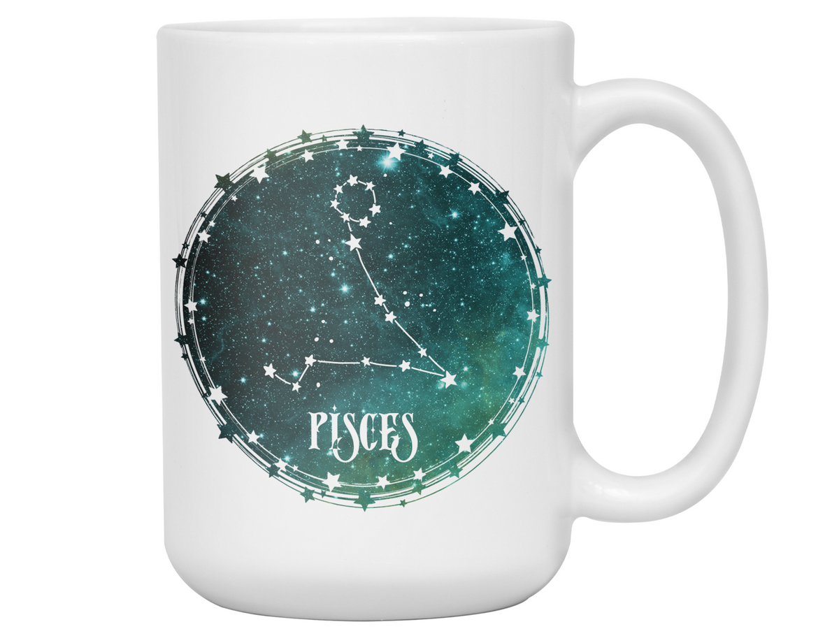Pisces Zodiac Sign Coffee Mug | Horoscope, Astrology, Constellation | Unique Gift Idea | Two Sided