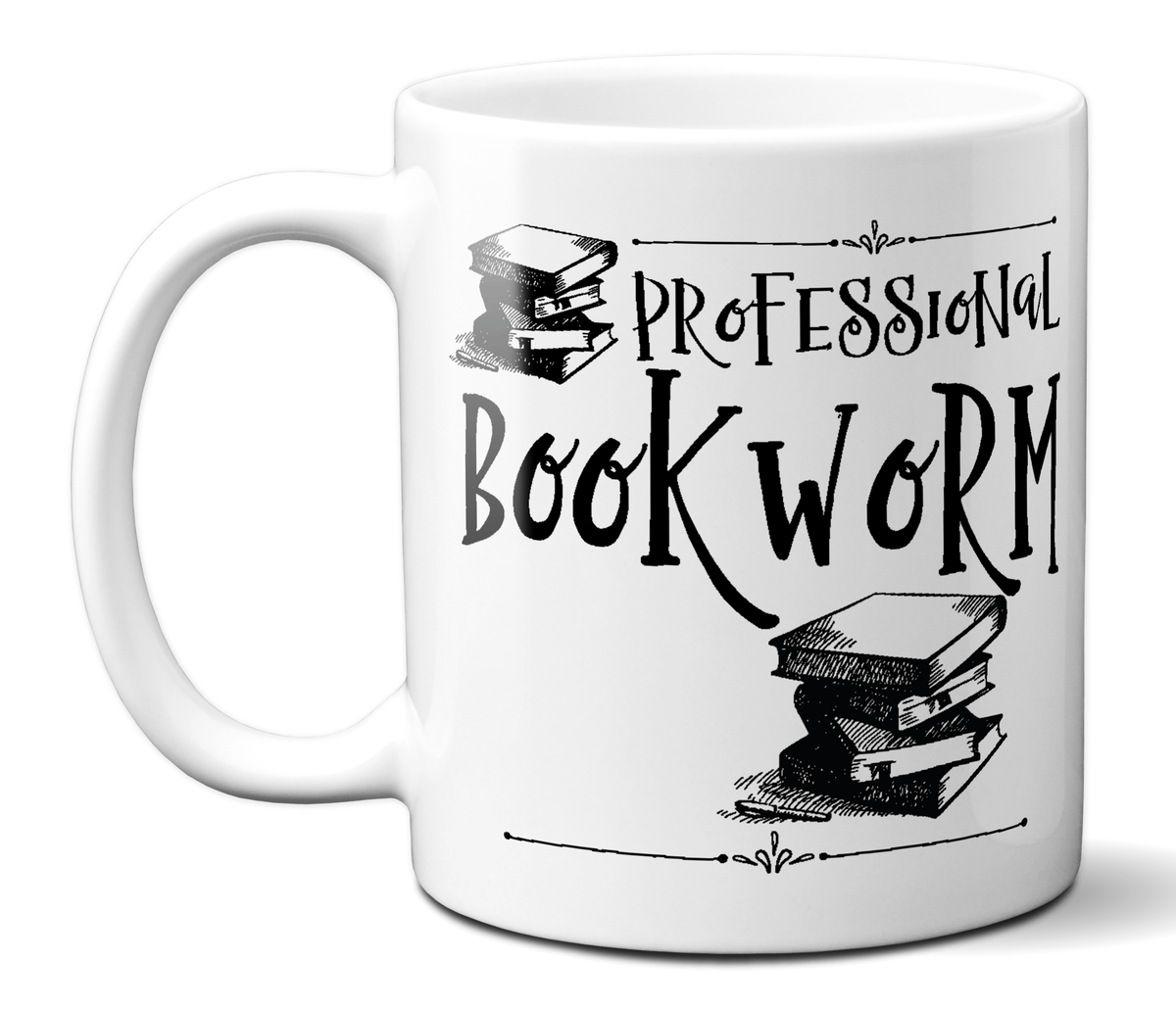 Professional Bookworm Funny Coffee Mug | Tea Cup | Librarian/Writer/Reader Gift Idea