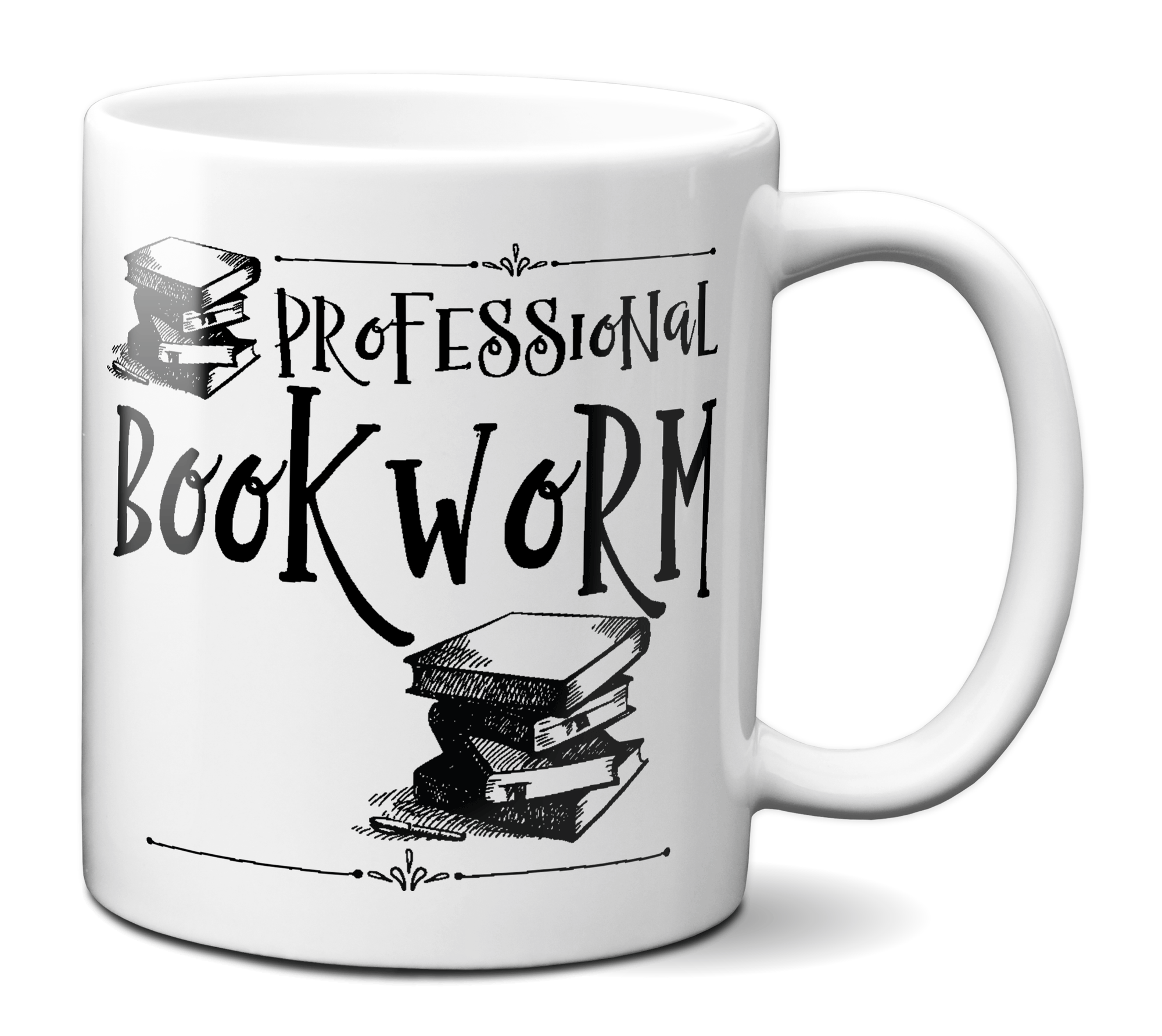 Professional Bookworm Funny Coffee Mug | Tea Cup | Librarian/Writer/Reader Gift Idea